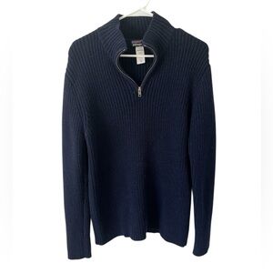 Patagonia Men’s wool Navy Half-Zip Ribbed Sweater